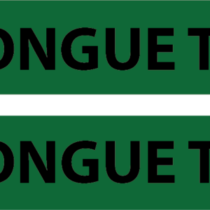 TONGUE TIE , DARK GREEN LABELS 35 x 8 mm 2 UP 1000 PER ROLL