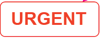 URGENT, 70mm x 25mm, PAPER, Red Print on White Label, 500 per roll