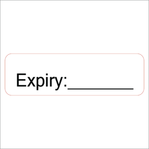 Expiry label - 40 x 12, PAPER, Black print on White Label, 800 per roll