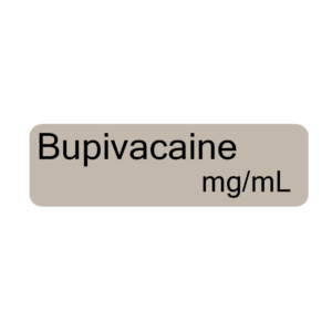 Bupivacaine mg/mL - 40 x 12, PAPER, Black print on Grey Label, 800 per roll