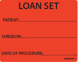 LOAN SET - 100 x 80, PAPER, Black print on Fluoro Red Label, 400 per roll